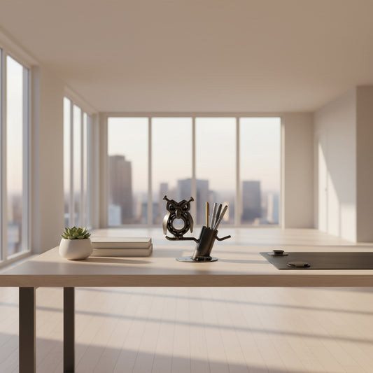 Eule mit Stiftehalter