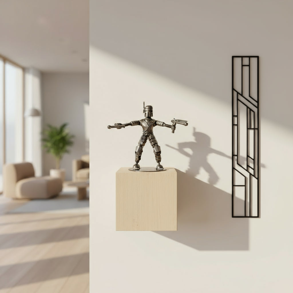 Jango Fett Figur stehend mit Waffe