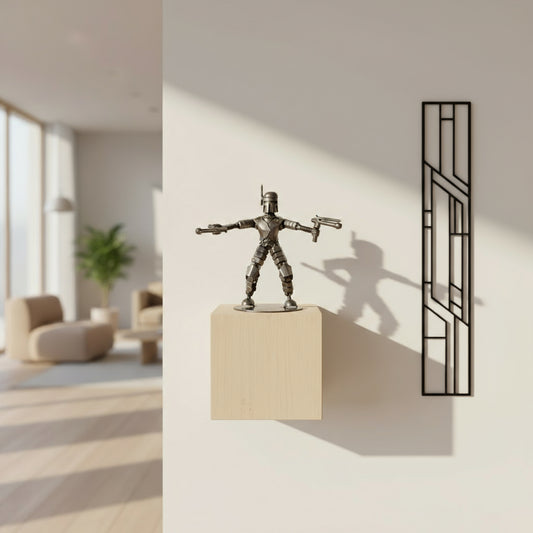 Jango Fett Figur stehend mit Waffe