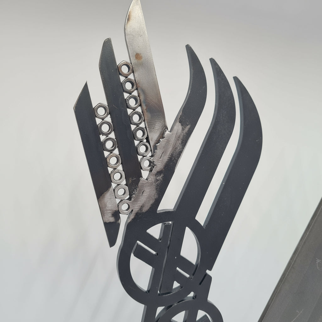 Steampunk Viking Logo auf Standfuß